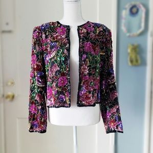 Vintage ♡ Beaded 80s Laurence Kazar Evening Jacket